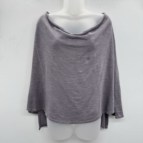HEATHER Sweaters - HEATHER Women's Linen Blend Oversized Sweater One Size Dusty Gray Coastal Dolman